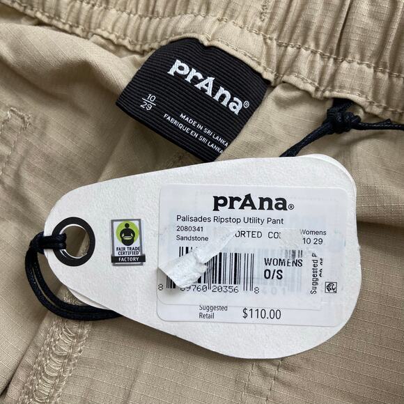 Prana Palisades Ripstop Utility Pant Women 10 Sandstone 29" Relaxed Straight Leg - Picture 7 of 13